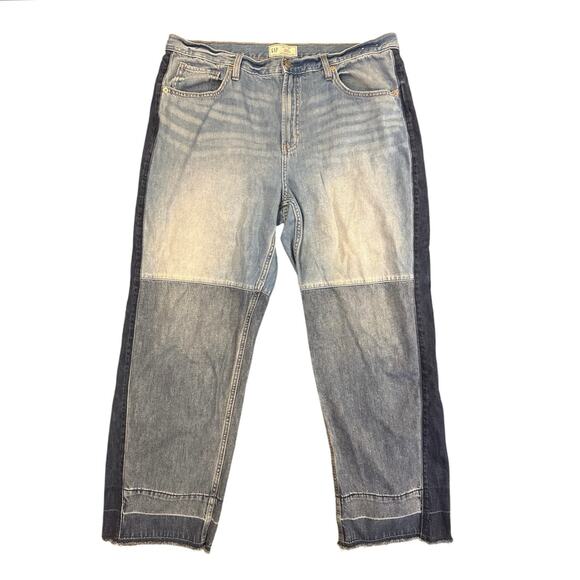 GAP Low Rise Patchwork Baggy Jeans Size 33/16 Regular - Picture 3 of 7